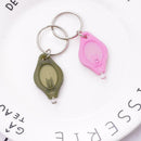 Small Compact Keyring LED LIGHT TORCH White Keychain Portable Flashlight D9D8