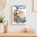 Cross Stitch Kits DIY Lighthouse 14CT Stamped Needlework 30 X 40cm (F782) Newly