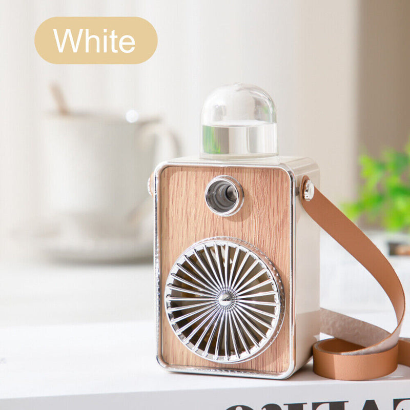 Air Cooling Spraying Hanging Neck Fan Mute Personal Humidifier Fans (White)