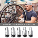 5pcs 4mm Double End Mini Short Hexagon Ratchet Wrench Tensioner Socket Sleeve Head