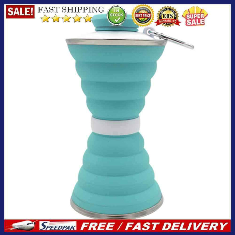 500mL Outdoor Fitness Riding Water Bottle Sport Collapsible Soft Silicone K