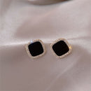 Luxury Simple Stud Earrings Rhinestone Earring Geometric Earrings Square Glaze