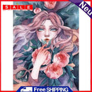 Cross Stitch Kits 11CT Stamped DIY Flowers Girl Full Embroider Mosaic Needlework