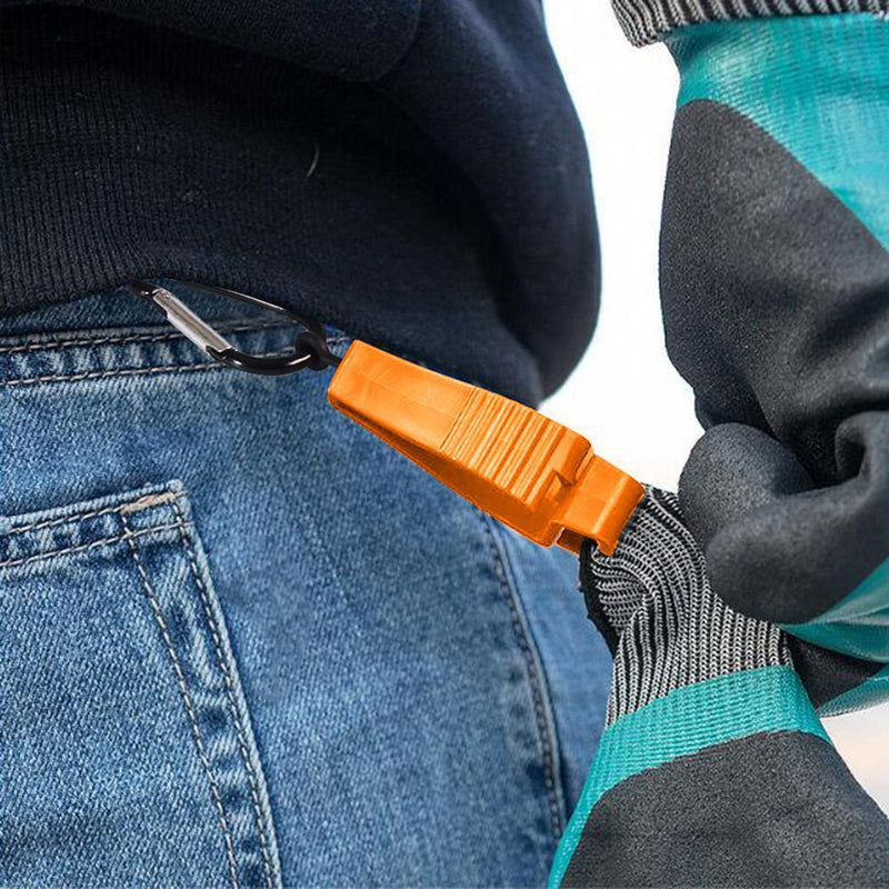 6pcs Glove Grabber Clamp Catcher Safety Working Clip Holder Hanger (Orange)