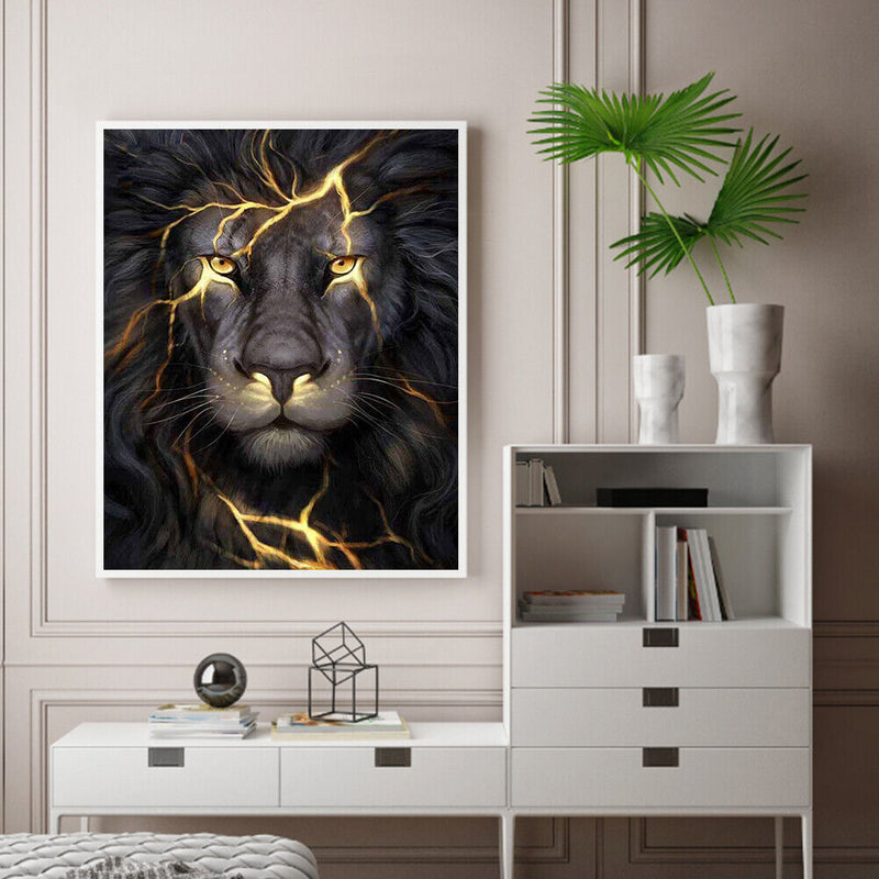 5D DIY Diamond Painting Kits Full Square Drill Lion Mosaic Picture Wall Decor