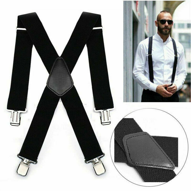 Dress Sturdy Strap Clip Clip-on Adjustable Trousers Belt Braces Suspenders