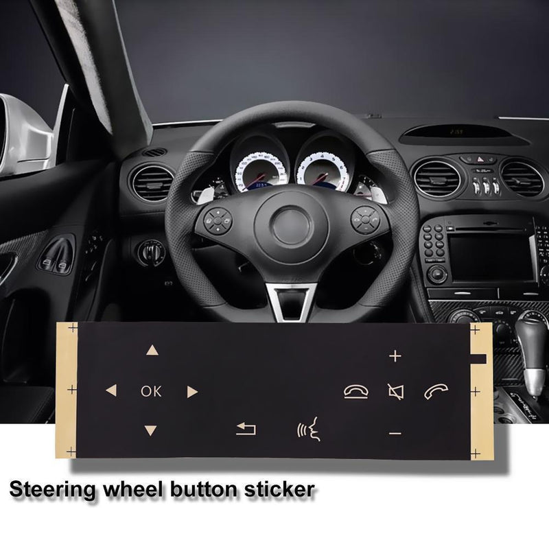 Matte Black Steering Wheel Button Repair Stickers Decals for Mercedes Benz Newly