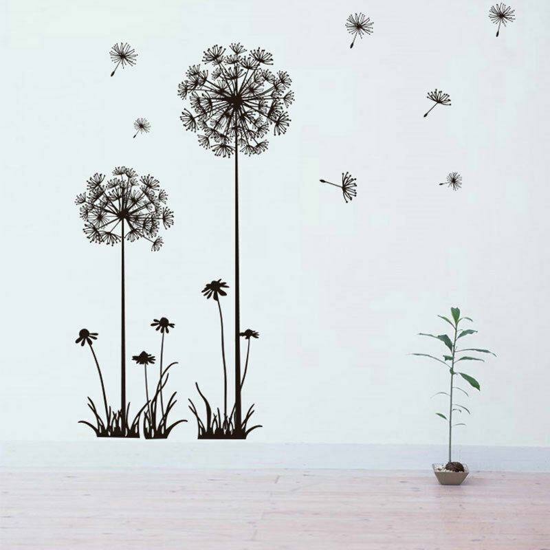 PVC Wandaufkleber Pusteblume Löwenzahn Wohnzimmerko Wandsticker Wandtattoo M4D8