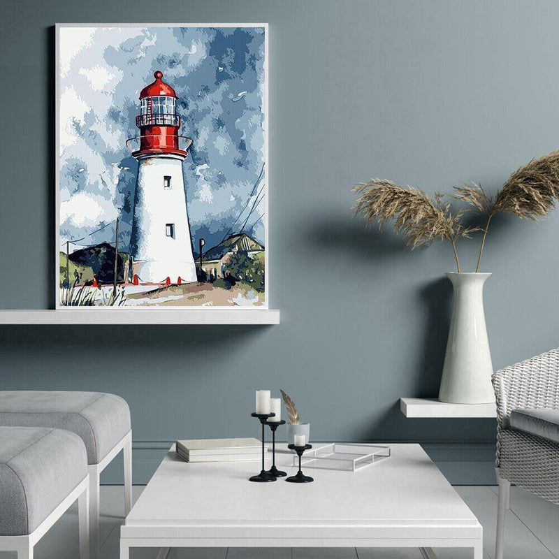 Lighthouse 40x50cm Oil Paint By Numbers Picture DIY Painting M736