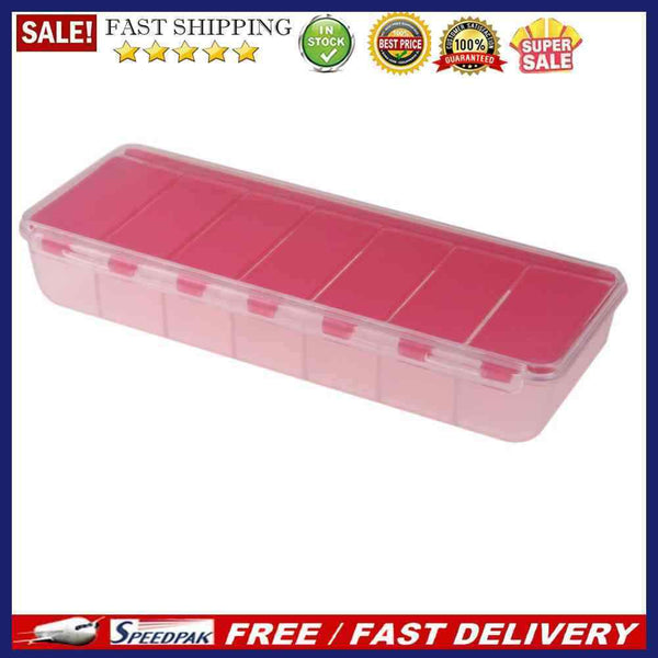 5pcs Large Travel Portable 7-Day Medicine Box Tablet Container(Red)