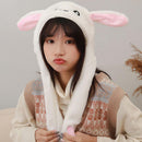 LED Glowing Rabbit Hat Winter Plush Moving Bunny Earflaps Cap