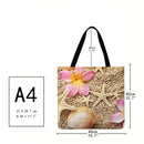 Beach starfish shell Printed Shoulder ShoppingBag Casual Large Tote Handbag