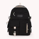 #A Simple Canvas Backpack Large Capacity College Student Hit Color Laptop School