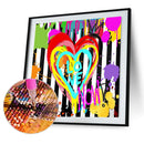 5D Diamond Painting Kit Doodle Heart Full Round Drill Rhinestone DIY Crafts