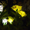 IP65 Waterproof Solar Powered 3 LED Rose Light Garden Ground Lamp (Yellow) Newly