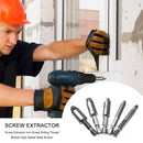 5pcs Damaged Screw Extractor Drill Bit Set Broken Bolt Remover + Drill Chuck