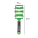 Pro Anti-Static Scalp Massager Hair Brush Curved Row Hairstyle Comb (Green)