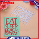 Snowvirtuos 2pcs Eat Sleep DIY Cutting Stamp Stencil Scrapbook Embossine