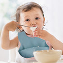 4pcs Silicone Tableware Kids Anti Slip Silicone Baby Feeding Set Bibs for Inf