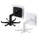 360 Degree Rotating & 180 Degree Tilt Kitchen Hook Rack 6-Claw (White)