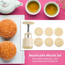 Round Mooncake Mold Cake Flower Printed Hand Press Mid-autumn Festival Bake
