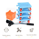 Household Transport Heavy Furniture Mover Wheeled Rollers Bar Set (Blue)
