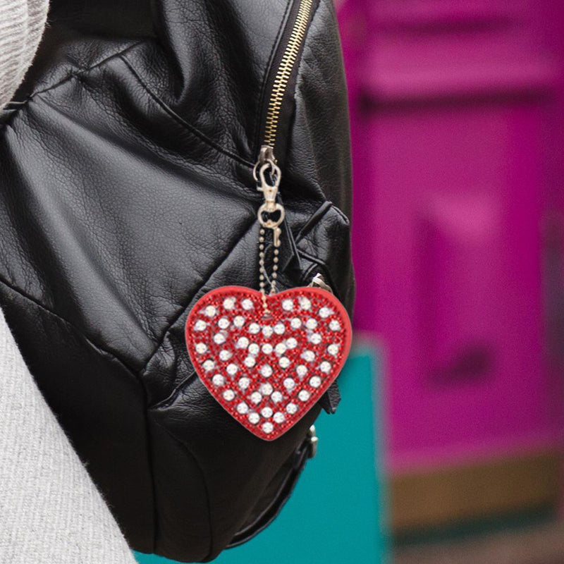 4pcs DIY Full Drill Diamond Painting Special Shaped Heart Key Chain Gifts Newly