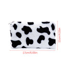 Fashion Cute Cow Pattern Plush Coin Purse Pocket Mini Storage Bag Headphone Bag