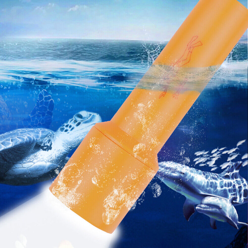 T6 LED Scuba Diving Flashlight Waterproof 400lm Underwater Torch Orange