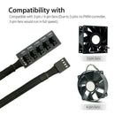 PC CPU Power 1 Female To 5 Male 4 Pin Socket Cooler Best Fan T4W2