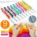 9pcs Multi Colour Crochet Hooks Yarn Knitting Needles F5K1 Tool C3J8 T4P7 R8J2