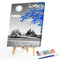Canvas Paint By Numbers Blue Tree Oil Hand Painted Drawing Kit Home Decoration