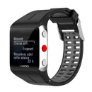 Silicone Watch Band for Polar V800 Replacement Wrist Strap (Black Grey) Newly