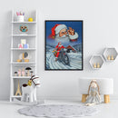 Frameless Oil Paint By Numbers DIY Santa Claus Present Picture Craft for Room