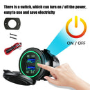 12-24V Quick Charge QC 3.0 Dual USB Car Charger Socket with Wires (Green)