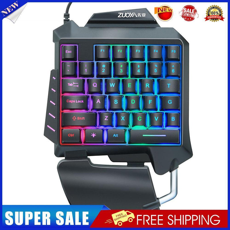 ZUOYA 35 Keys One-handed Gaming Membrane keyboard Ergonomic Keypad for PC