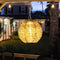 3pcs LED Round Solar Lantern Printed Waterproof Hanging Decor (Green Leaf) Newly