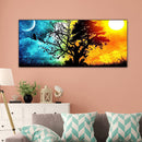 Sun Moon Tree Oil Paint By Numbers Kits Canvas Picture Wall Art DIY Craft Color