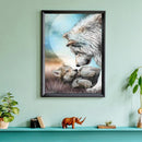 5D DIY Diamond Painting Wolf Full Round Rhinestones Mosaic Home Decor