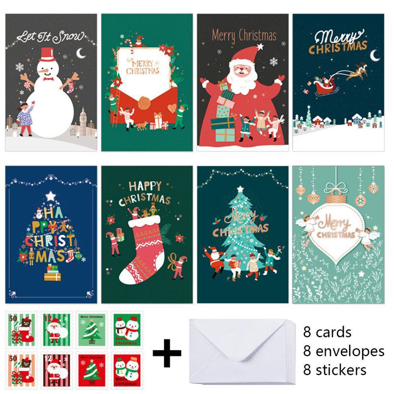 Design Christmas Greeting Card Thank You Cards Xmas Supplies with Envelope