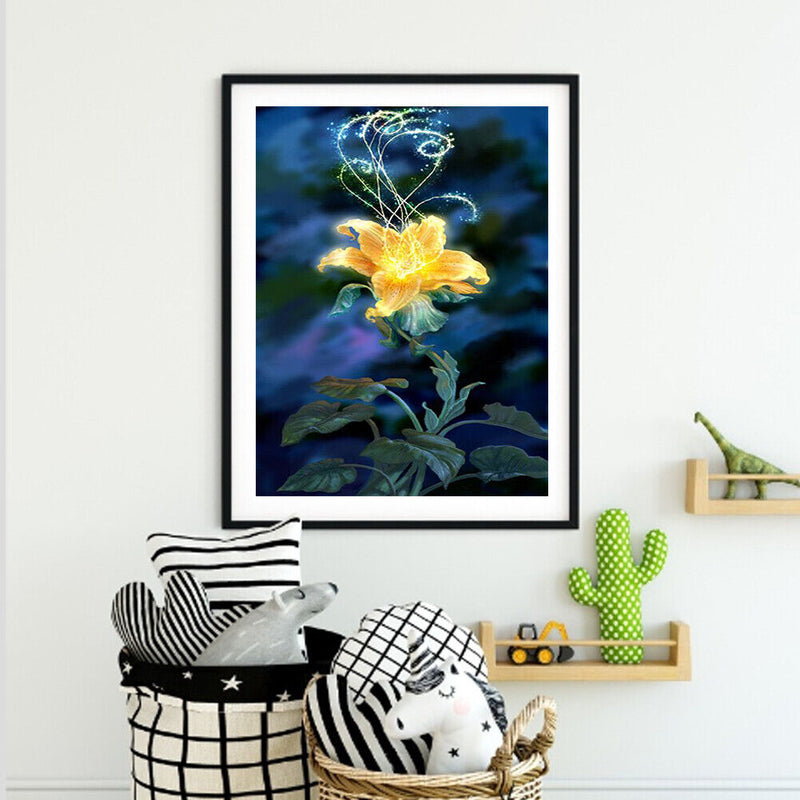 Glowing Flower Oil Paint By Numbers Kits Drawing DIY Picture for Adults Kid