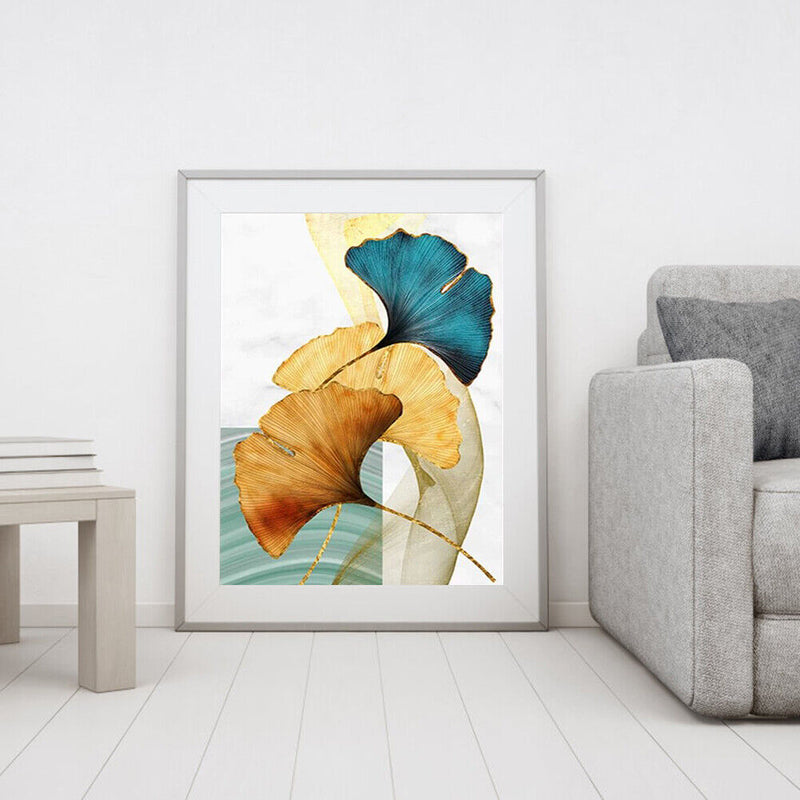 Frameless Painting By Numbers Gingko Leaves DIY Handmade Drawing On Canvas Cr