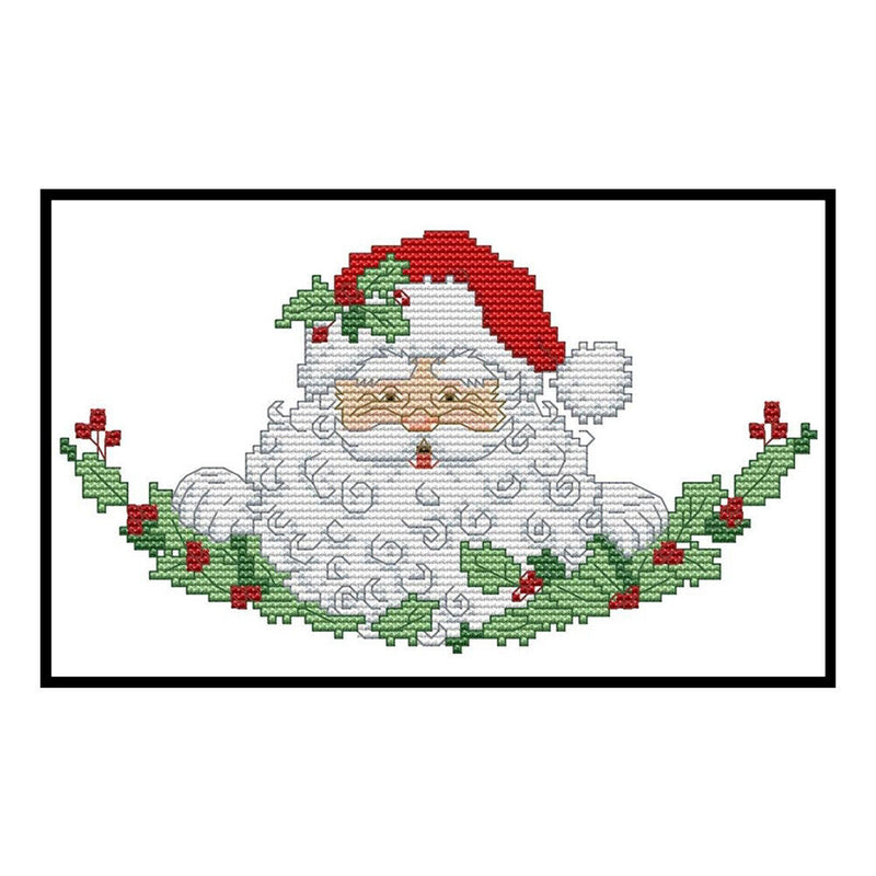Santa Bust Partial Cross Stitch 14CT Counted Embroidery DIY Home Decoration Gift