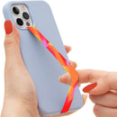 3pcs Phone Soft Band Phone Strap Loop Wristband Hand Holder (Red-Yellow)