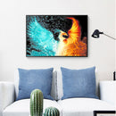 Art Canvas Oil Kit Drawing By Numbers Ice Fire Phoenix DIY Hand Painted Painting