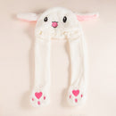 Cute Cartoon Plush Kid Rabbit Hat Moving Jumping up Bunny Ear Head Dress Be