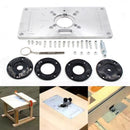 Aluminum Router Table Insert Plate Woodworking Benches Trimming (Black)