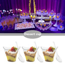 50pcs Clear Cup Kitchen Decor Cake Cup with Spoon Set for Tasting Pudding Yogurt