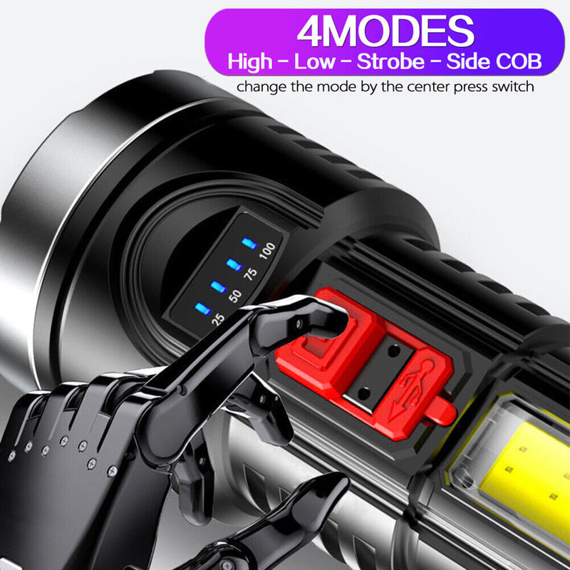 LED Handheld USB Rechargeable Strong Light for Outdoors Camping Electric Torch
