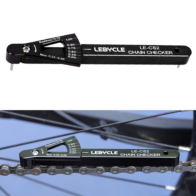Lebycle MTB Road Bike Chain Wear Indicator Tool Bicycle Chain Gauge (Black)